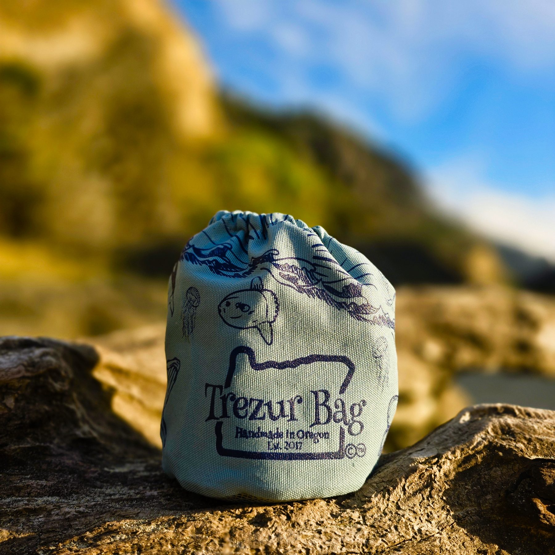 Sage Trezur Bag photographed on the Oregon Coast